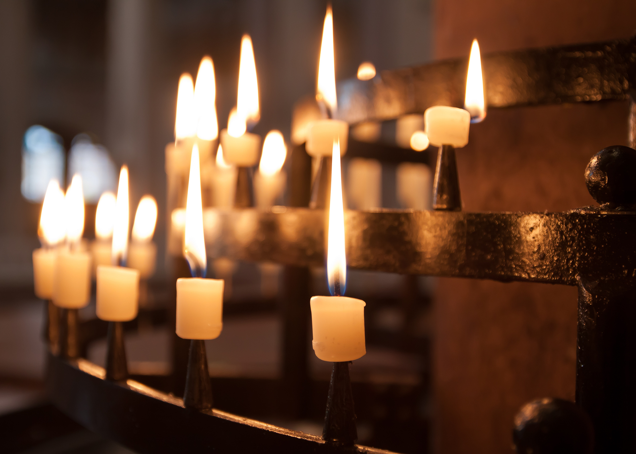 Lit Candles at a Church